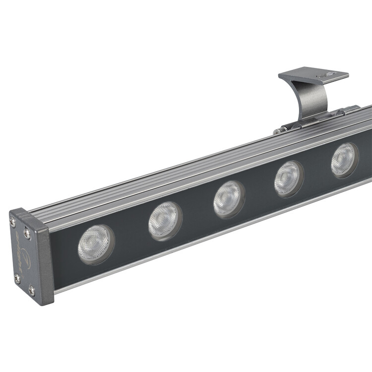 Светодиодный прожектор AR-LINE-1000M-24W-24V RGB (Grey, 30 deg, DMX512) (arlight, Закрытый)