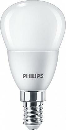 Лампа светодиод. (LED) Шар Е14  5Вт 500лм 4000К 230В матов. Philips