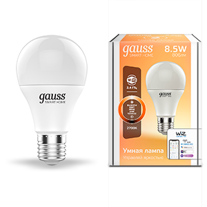 Лампа Светодиодная Gauss Smart Home DIM E27 A60 8.5 Вт 2700К 1/10/40