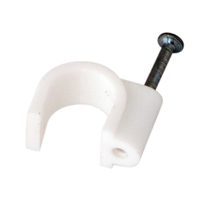 Скоба пластиковая с гвоздем для круглого кабеля 14мм (уп.=50шт.) Rexant