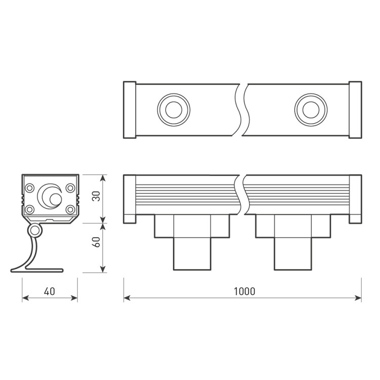 Светодиодный прожектор AR-LINE-1000M-24W-24V RGB (Grey, 30 deg, DMX512) (arlight, Закрытый)