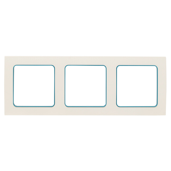 Рамка 3-мест. белая с линией цвета синий Стокгольм EKF PROxima