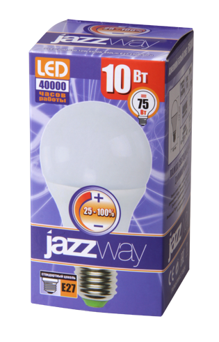Лампа светодиод. (LED) Груша Е27 диммир. 10Вт 840лм 4000К 230В матов. Jazzway