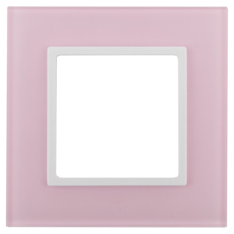 Рамка 1-мест. стекло Эра Elegance розовый+белый