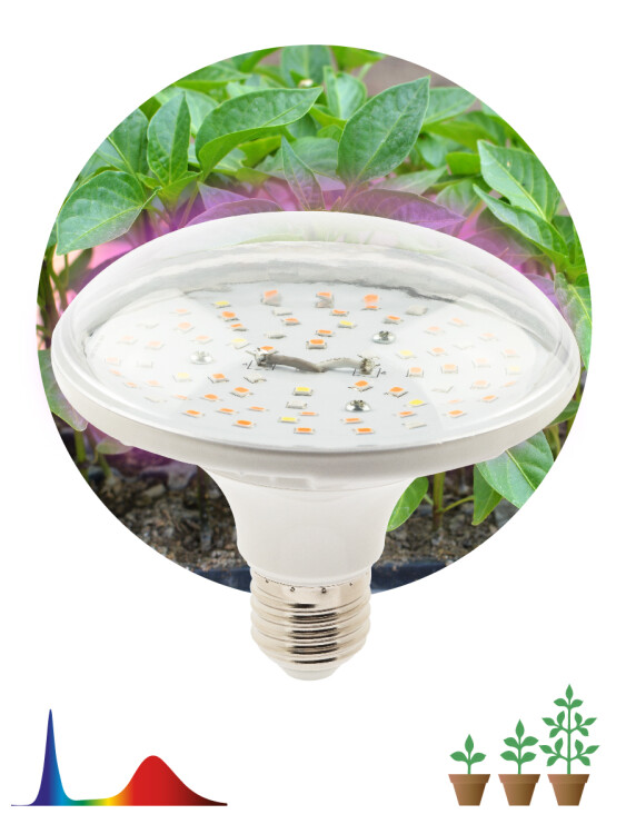Лампа (LED) для растен. (рассада) R100 Е27 18Вт 36 мкмоль/с 380...780нм 2370К 230В FITO ЭРА