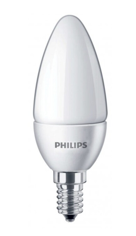 Лампа светодиод. (LED) Свеча Е14  5Вт 500лм 2700К 230В матов. Philips