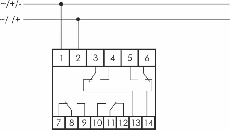 Реле промежуточное 4 переключ. контакт PK-4P  48В АС/DC, 4х8А , 4Р, IP 20