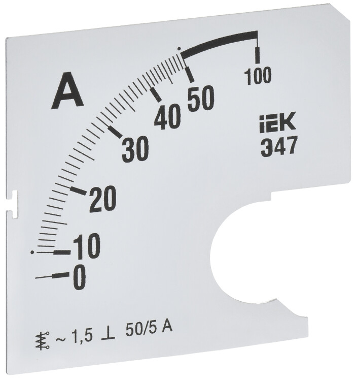 Шкала смен. для амперметра Э47   50/5А-1,5 72х72мм IEK