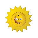 Розетка одноместная KRANZ HAPPY Солнце скрытой установки с заземлением и защитными шторками, желтая