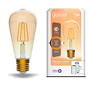 Лампа светодиодная филаментная Gauss Smart Home DIM E27 ST64 Golden 7 Вт 1/10/40-