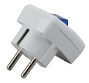 Вилка 2P+Е с выкл. 16А белая ЭРА-Вилки на кабель - купить по низкой цене в интернет-магазине, характеристики, отзывы | АВС-электро