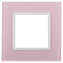 Рамка 1-мест. стекло Эра Elegance розовый+белый-Рамки для ЭУИ - купить по низкой цене в интернет-магазине, характеристики, отзывы | АВС-электро