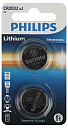 Эл-т питания диск. литий CR2032 3В (уп.=2 шт.) Philips-