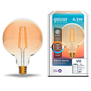 Лампа светодиодная филаментная Gauss Smart Home DIM+CCT E27 G95 Golden 6,5 Вт 2000-5500 К 1/40