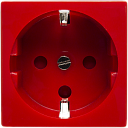 Розетка электрическая 2К+З  для выделения чистого питания с замком (красный)